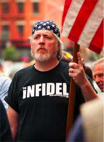 Photograph of an anti-mosque protester from last Sunday's rally by sabotai on Flickr